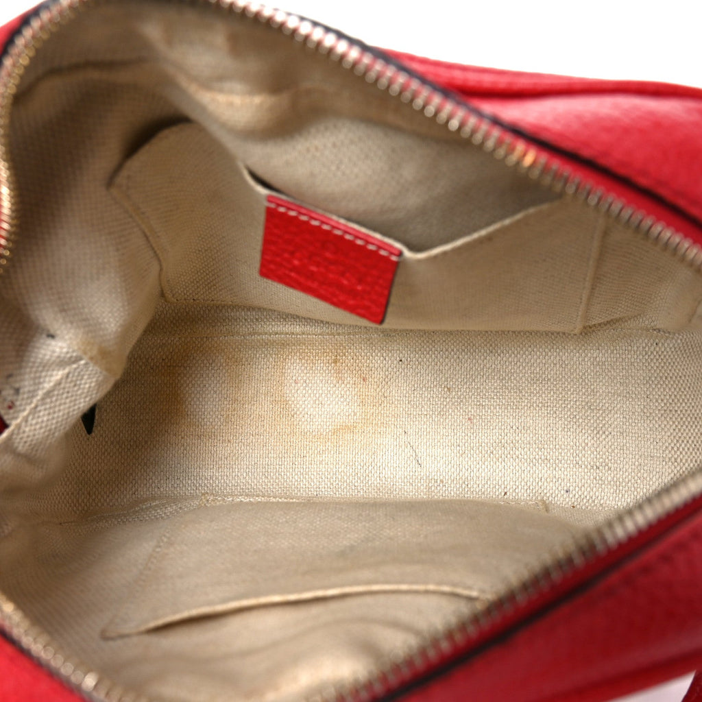 Pebbled Calfskin Small Soho Disco Bag Vibrant Red