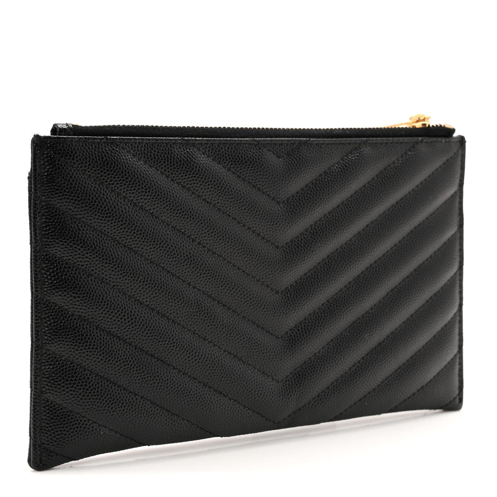 Grain De Poudre Chevron Monogram Bill Pouch Black