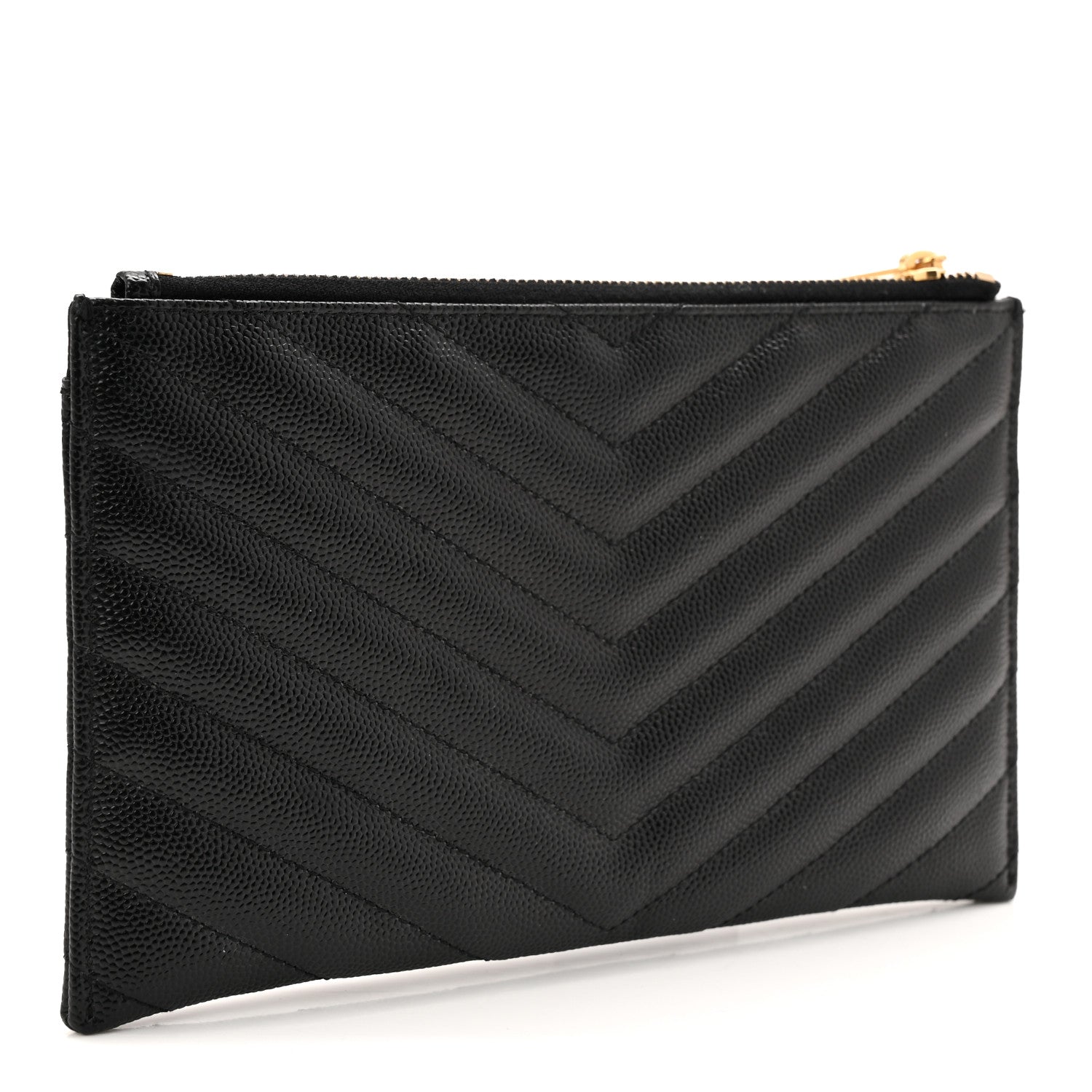 Grain De Poudre Chevron Monogram Bill Pouch Black