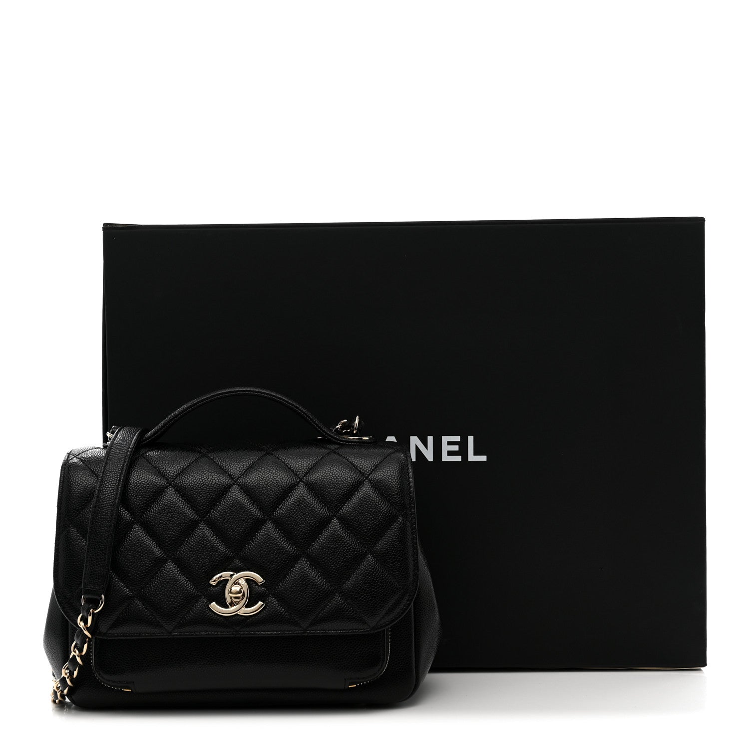 Caviar Quilted Medium Business Affinity Flap Black