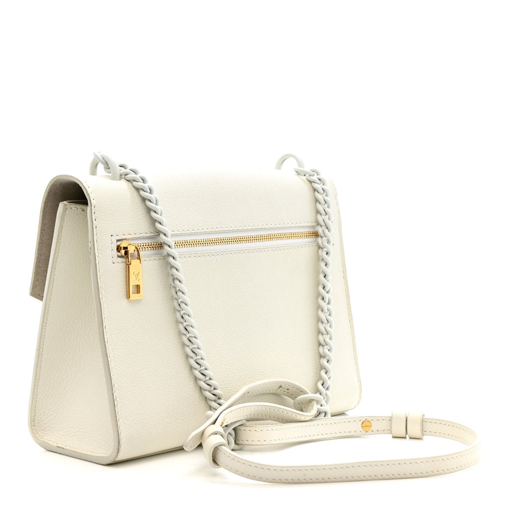 Soft Calfskin Mylockme Chain Bag BB White