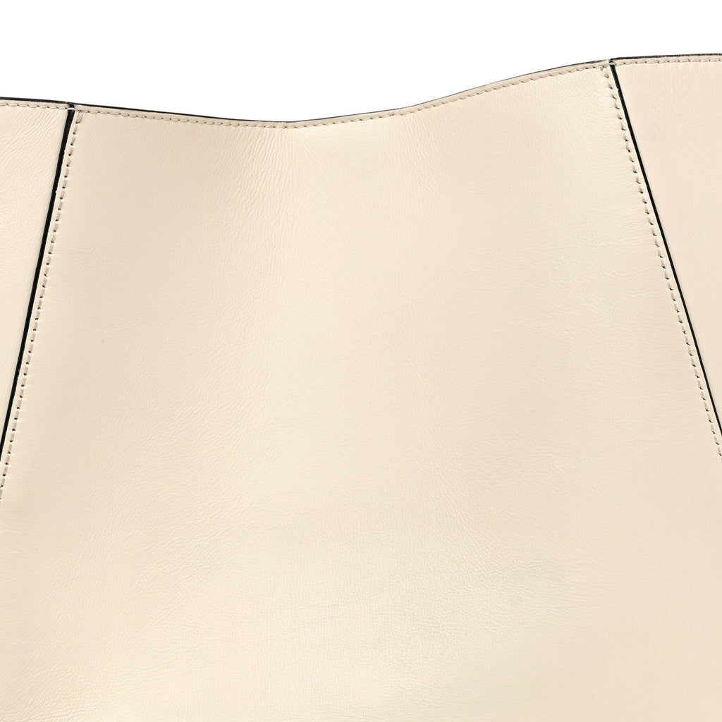 Calfskin VLogo Bucket Bag White