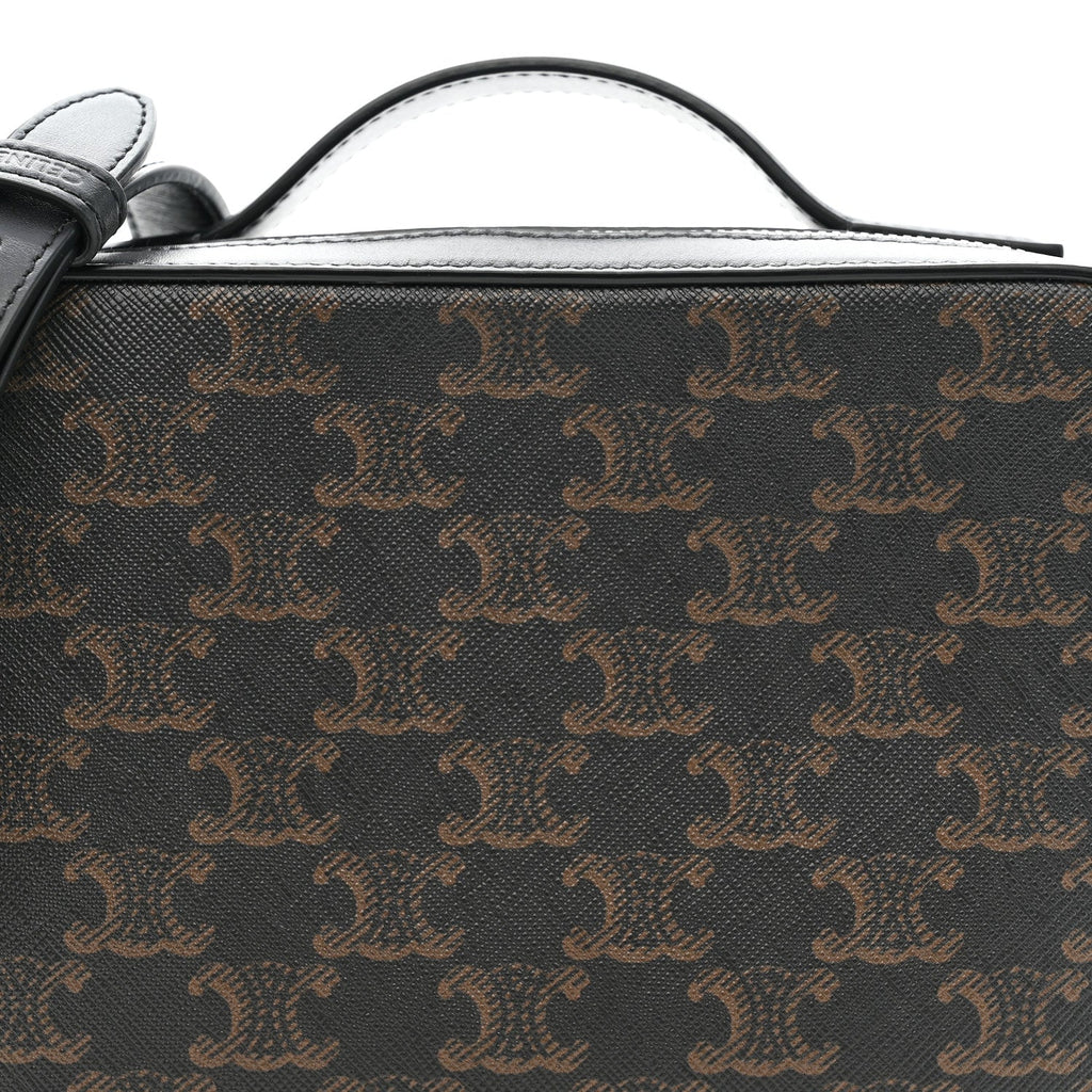 Triomphe Canvas Top Handle Messenger Box Black