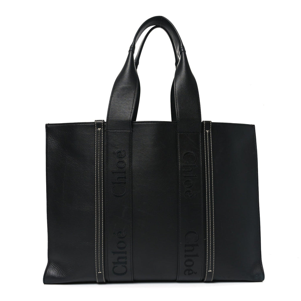 Calfskin Large Woody Tote Black
