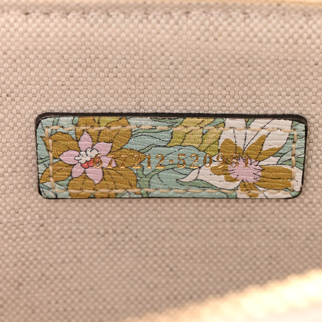 New Shangai Calfskin Tiger Savanah Web Mini Horsebit 1955 Top Handle Bag Chalky White Multicolor