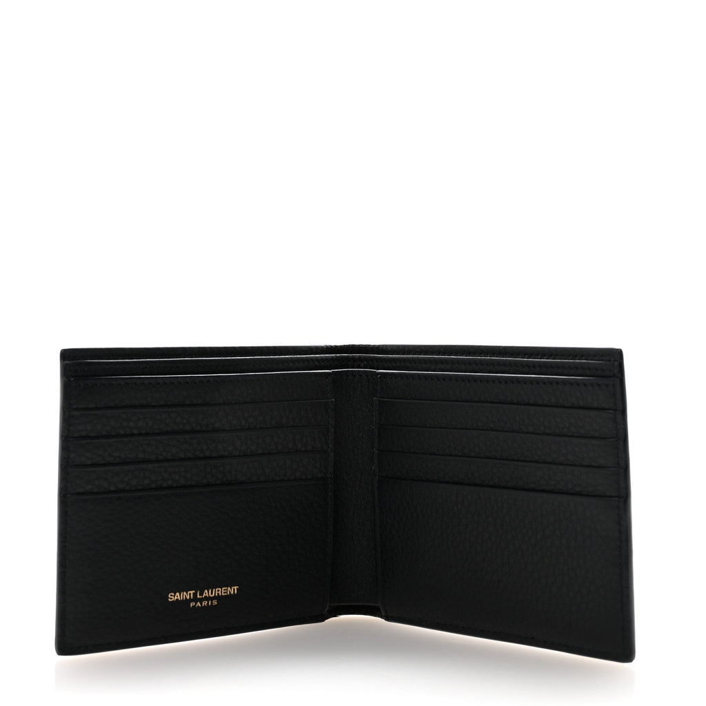 Grained Calfskin Tiny Cassandre East West Wallet Midnight Blue