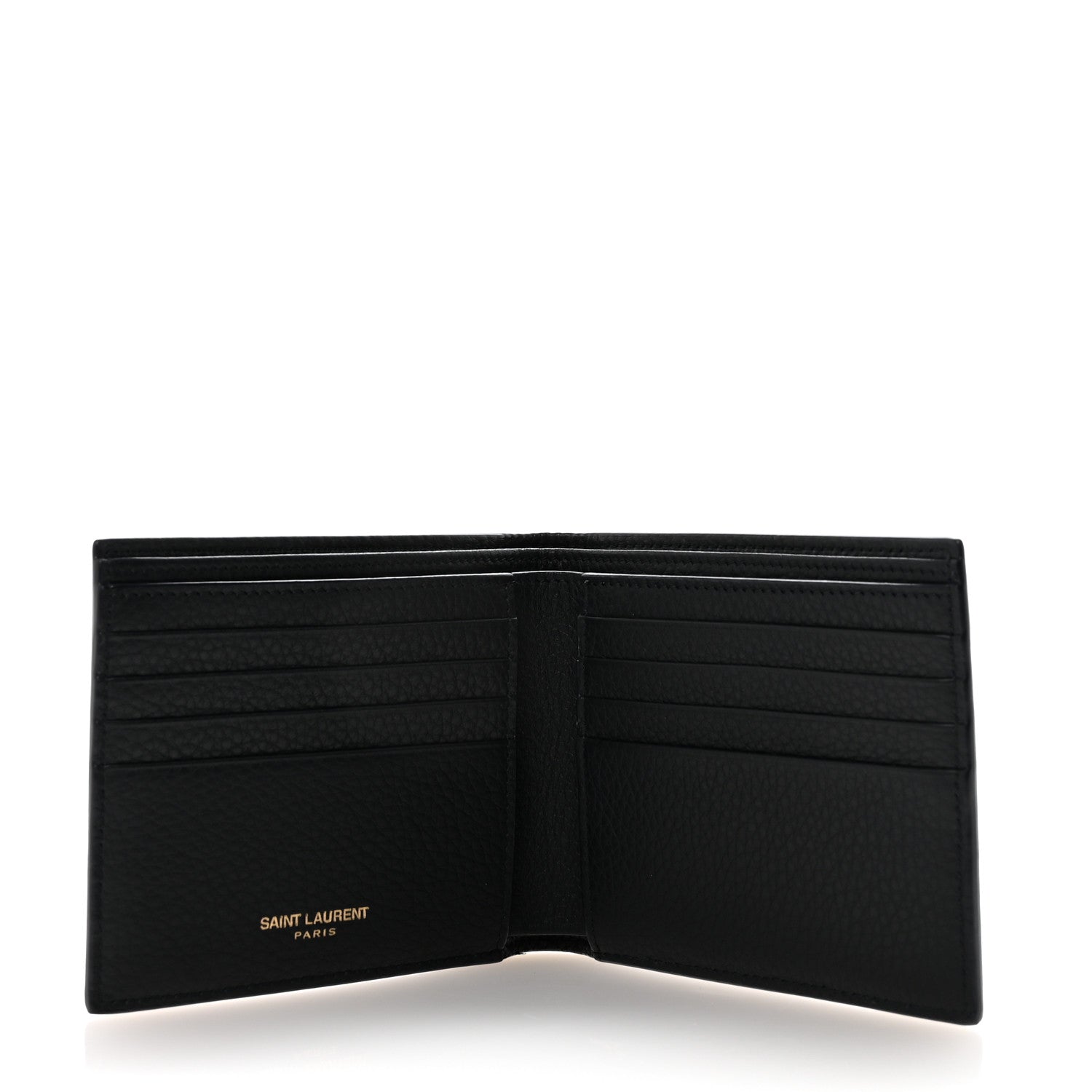 Grained Calfskin Tiny Cassandre East West Wallet Midnight Blue