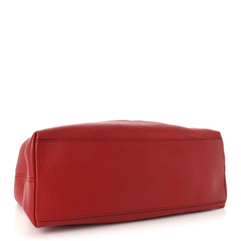Pebbled Calfskin Medium Soho Chain Shoulder Bag Tabasco Red