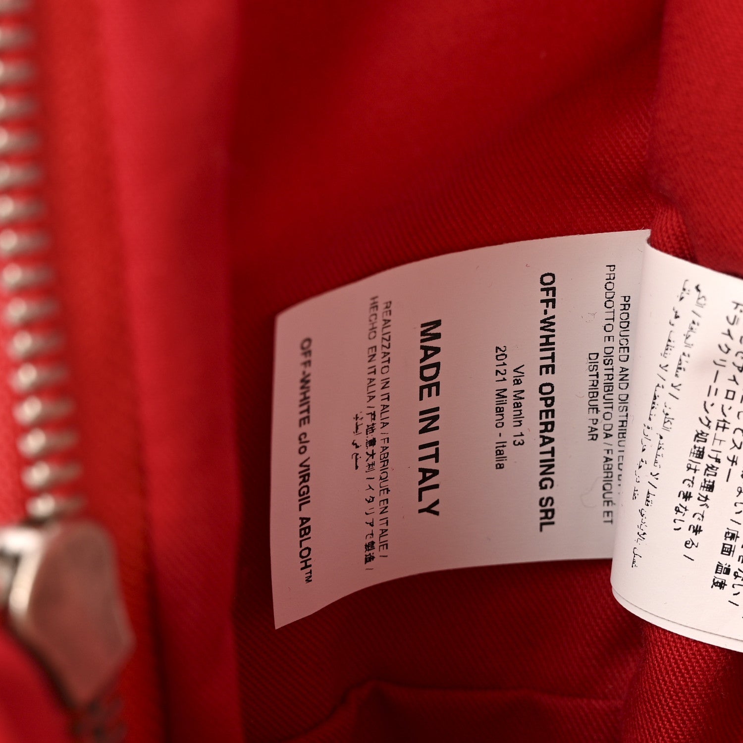 Canvas Quote Backpack Red White
