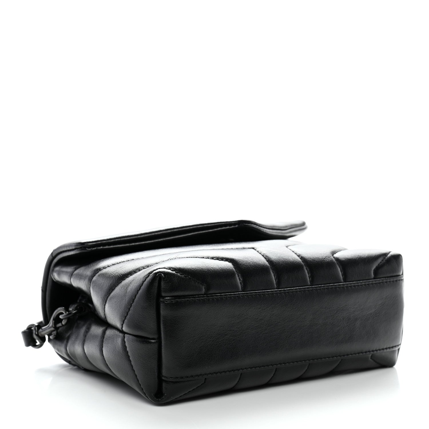 Calfskin Y Quilted Monogram Monochrome Toy Loulou Crossbody Bag Black