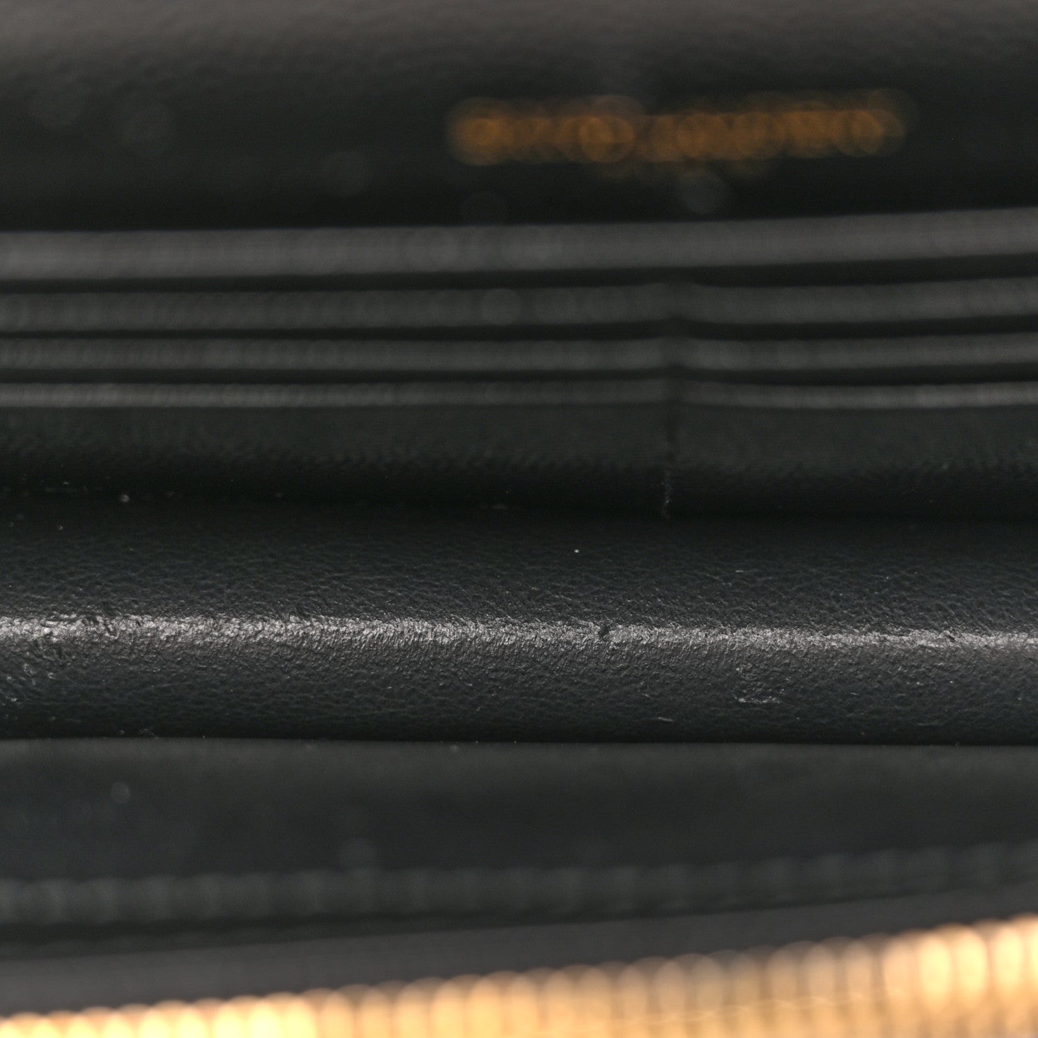 Grain De Poudre Matelasse Chevron Monogram Envelope Chain Wallet Black