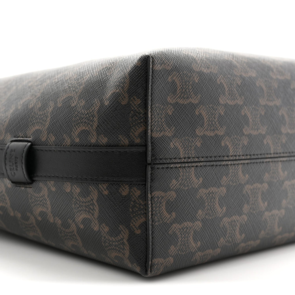 Triomphe Canvas Calfskin Harry Crossbody Bag Black