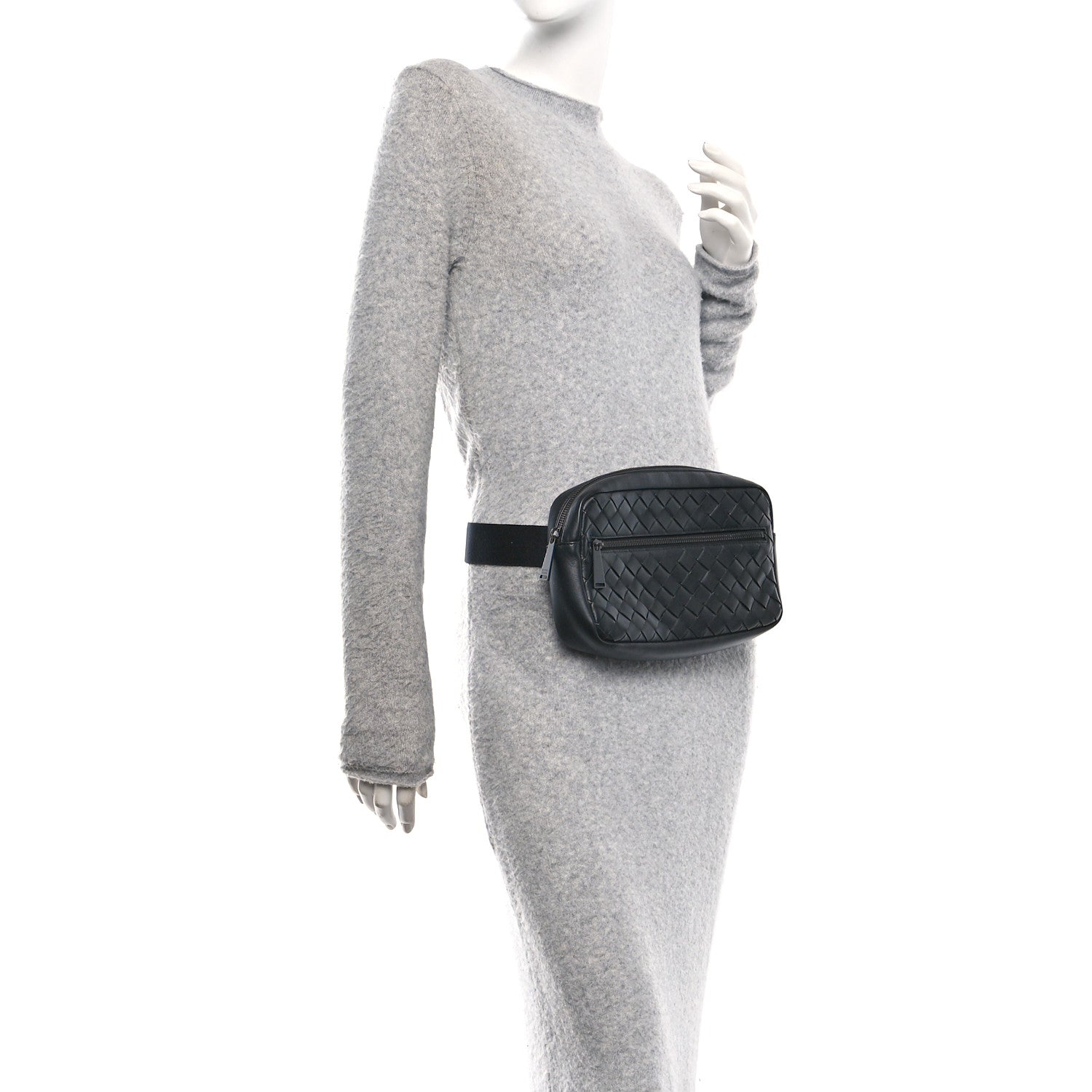 Nappa Intrecciato Belt Bag Black