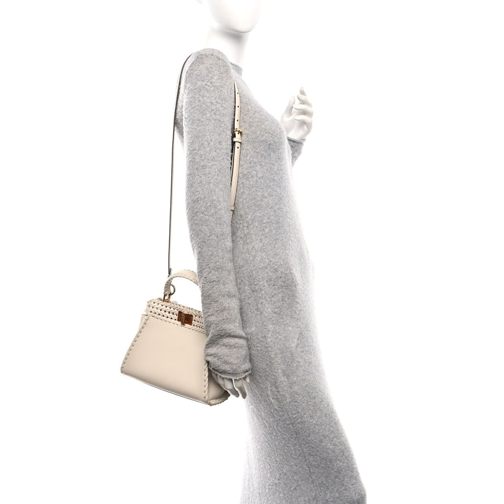 Nappa Interlace Mini Peekaboo Iconic Satchel Camelia