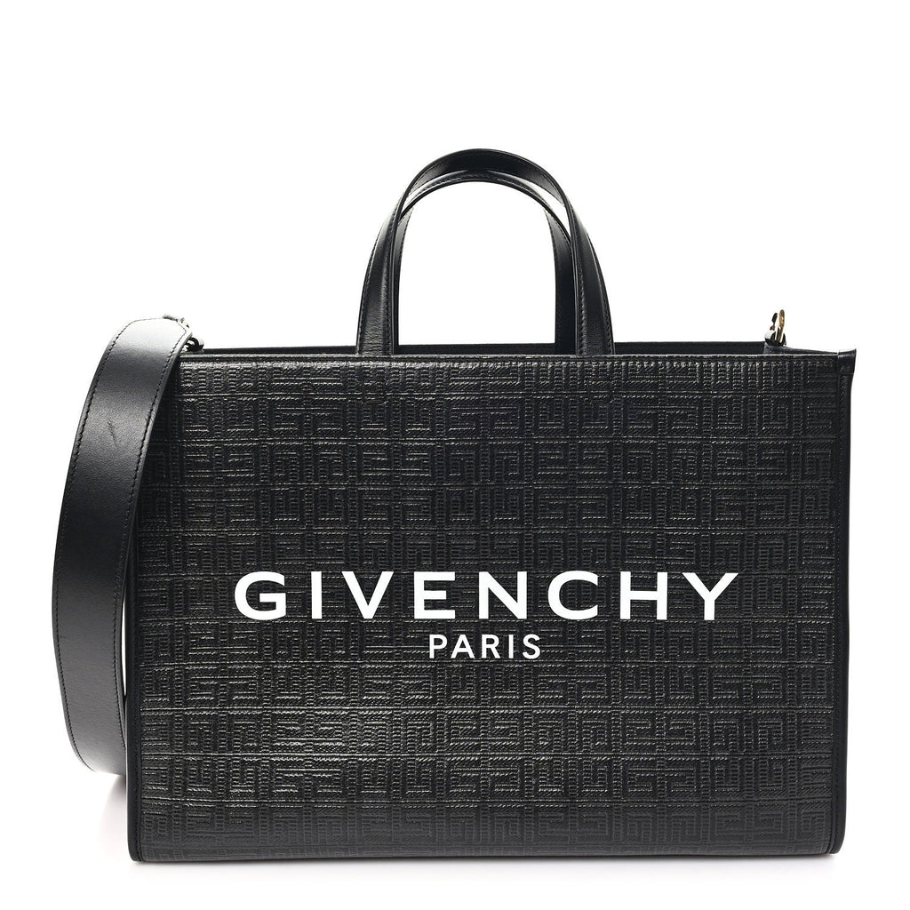 4G Coated Canvas Logo Medium G-Tote Black