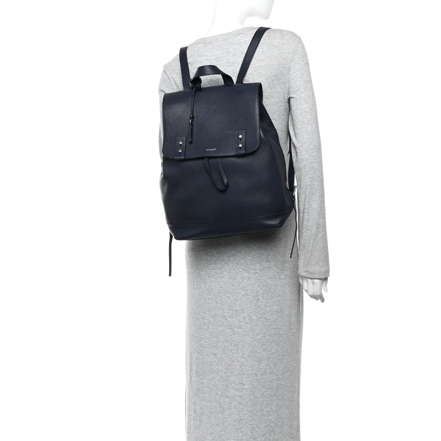 Grained Calfskin Sac De Jour Backpack Navy