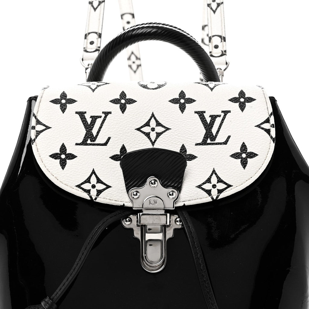 Patent Monogram Hot Springs Backpack Black White
