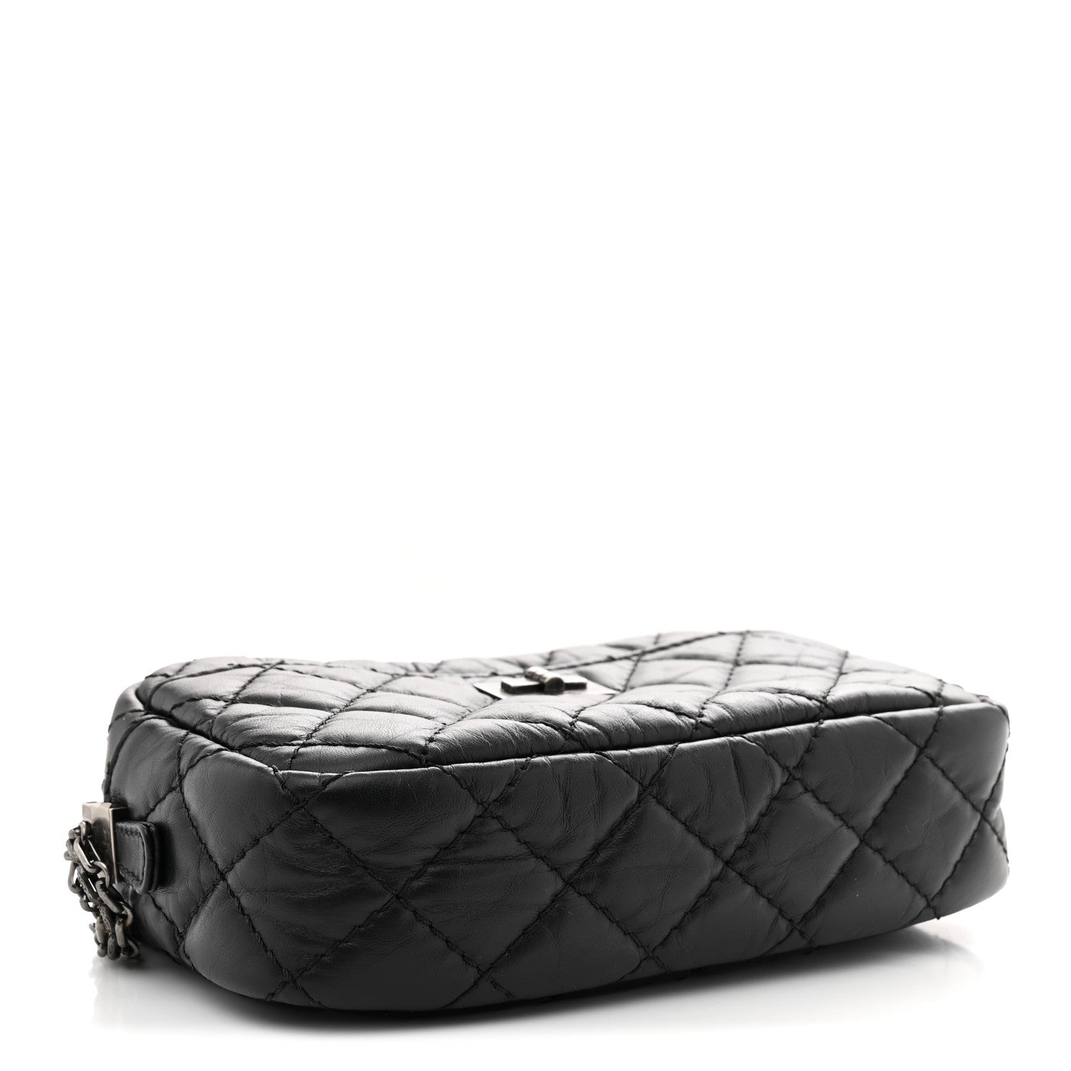 Aged Calfskin Quilted Mini Reissue Camera Case Black