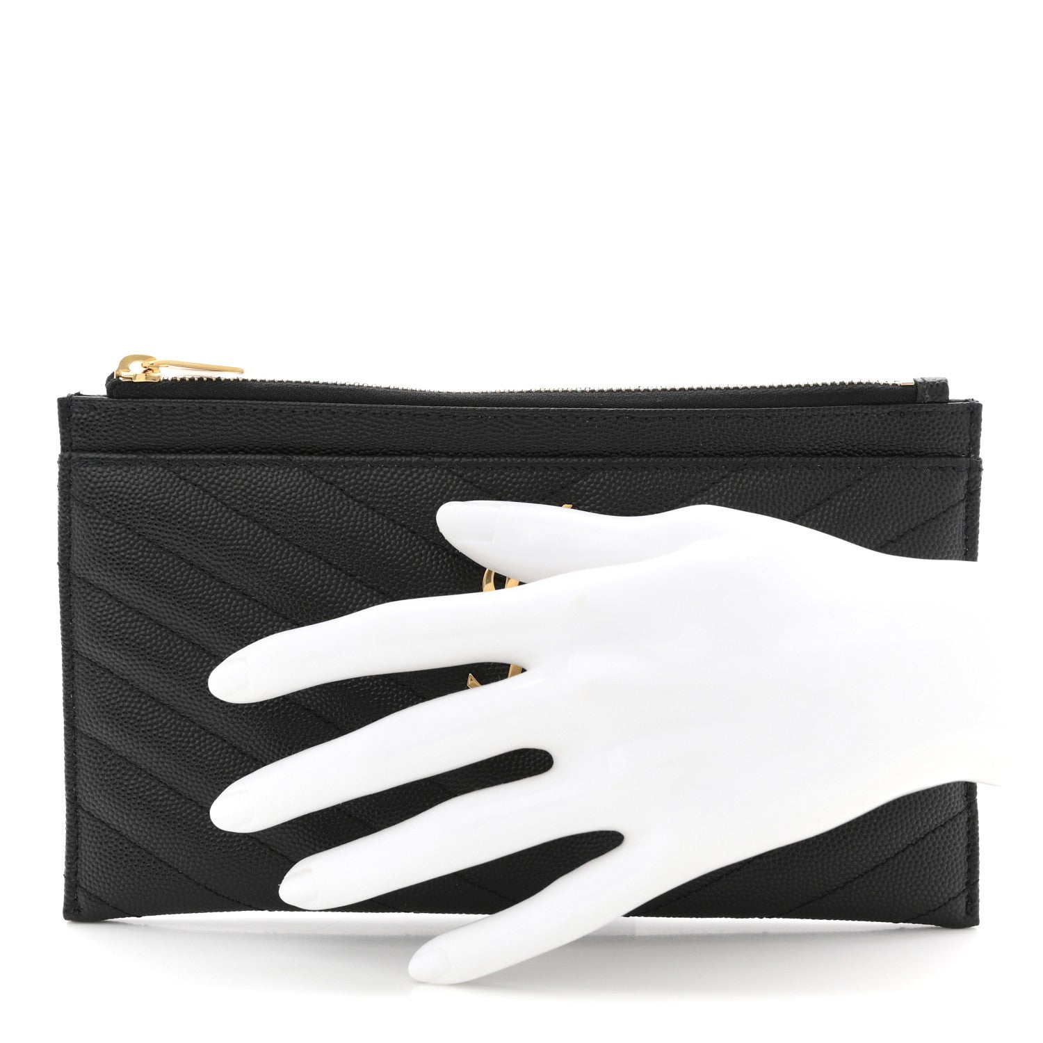 Grain De Poudre Chevron Monogram Bill Pouch Black