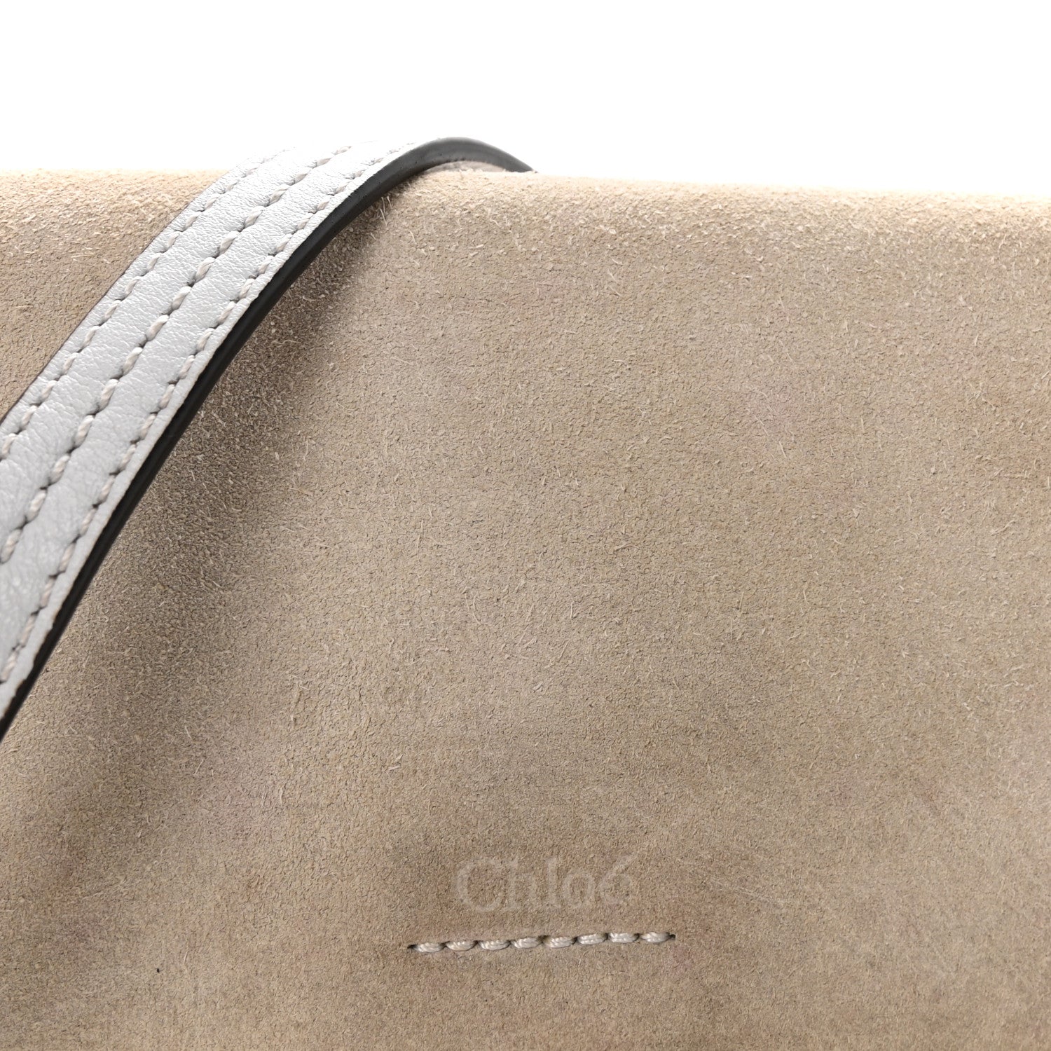 Suede Calfskin Small Faye Shoulder Bag Airy Grey