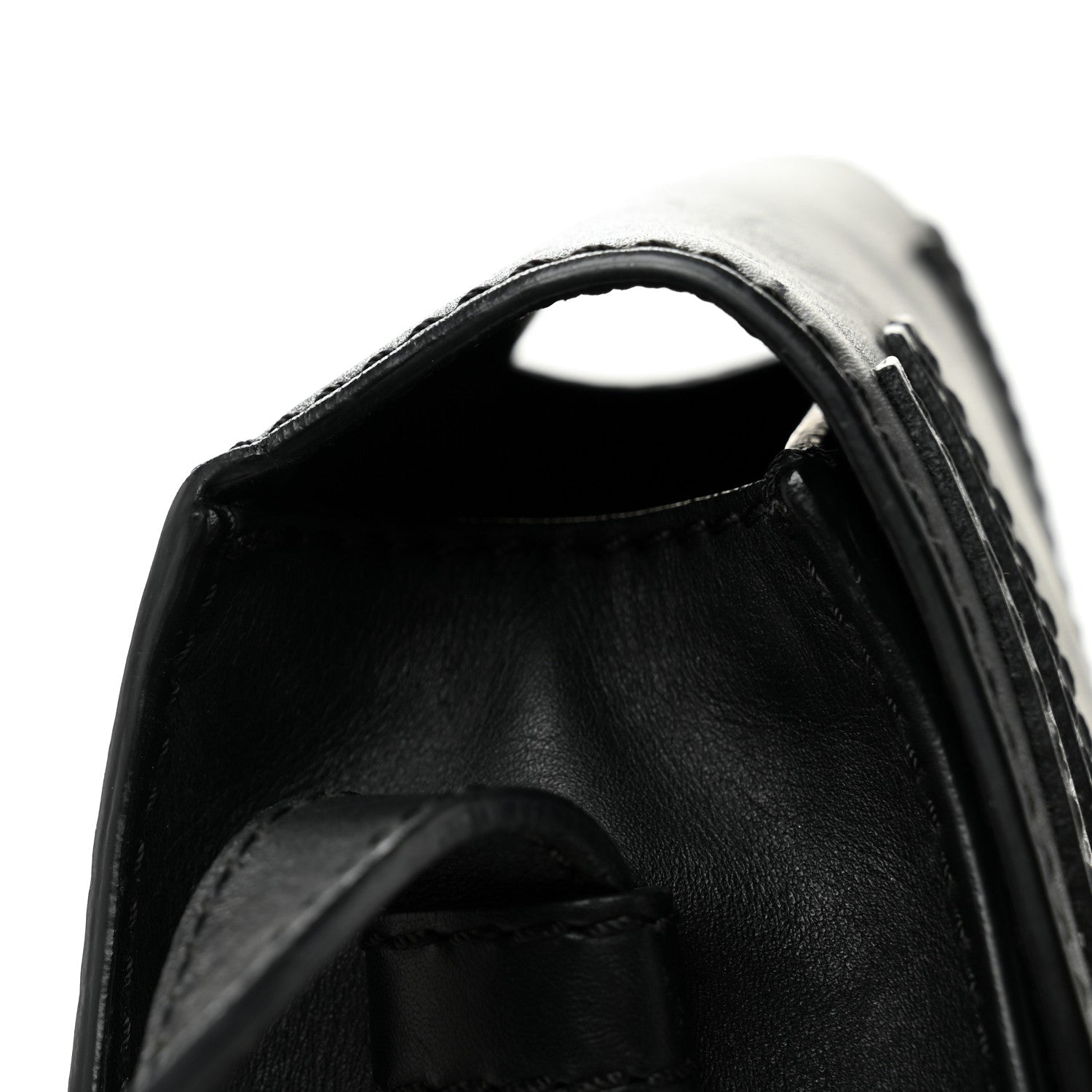 Calfskin Mini Marcie Metal Bar Trim Crossbody Bag Black