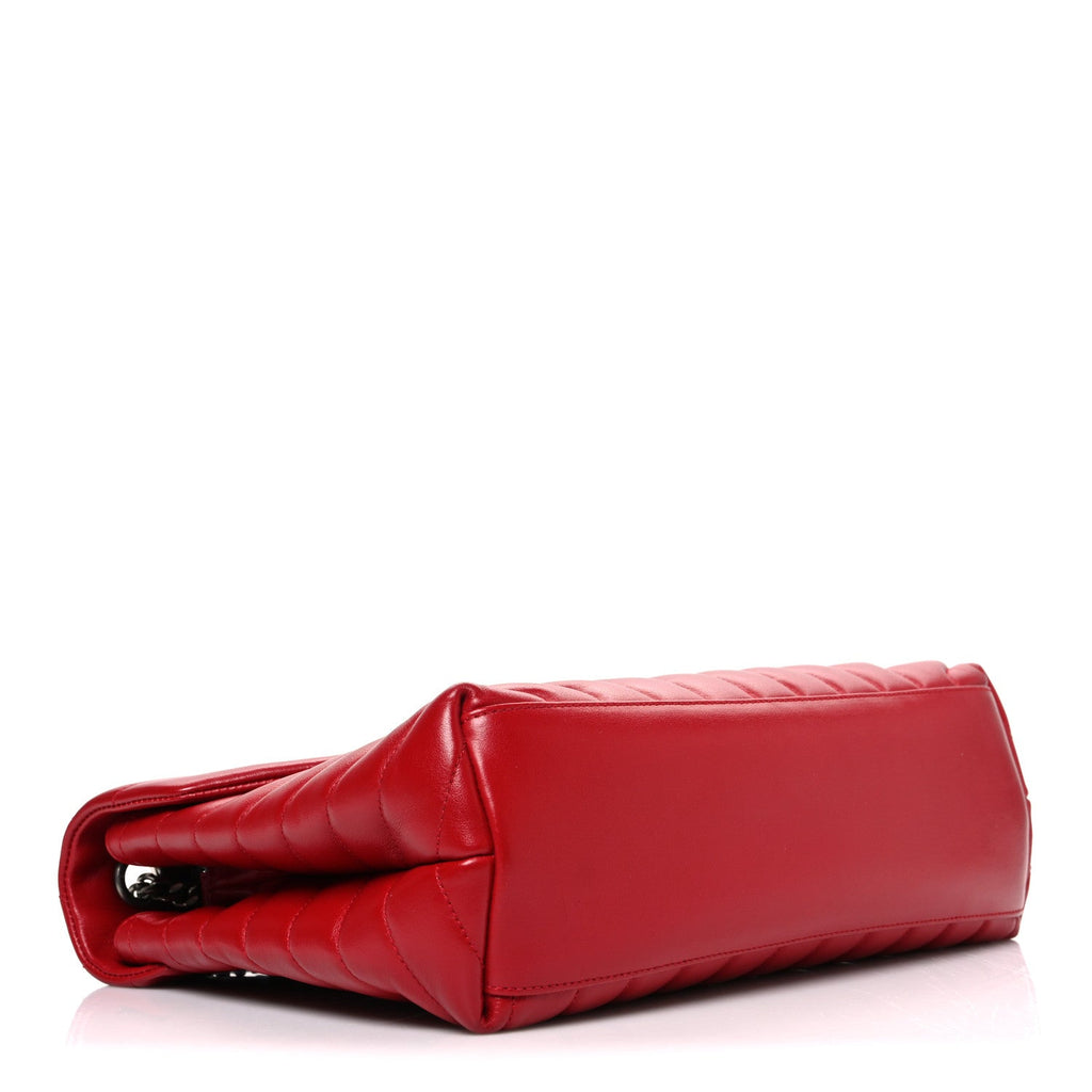 Calfskin Y Quilted Monogram Medium Loulou Chain Satchel Rouge Eros