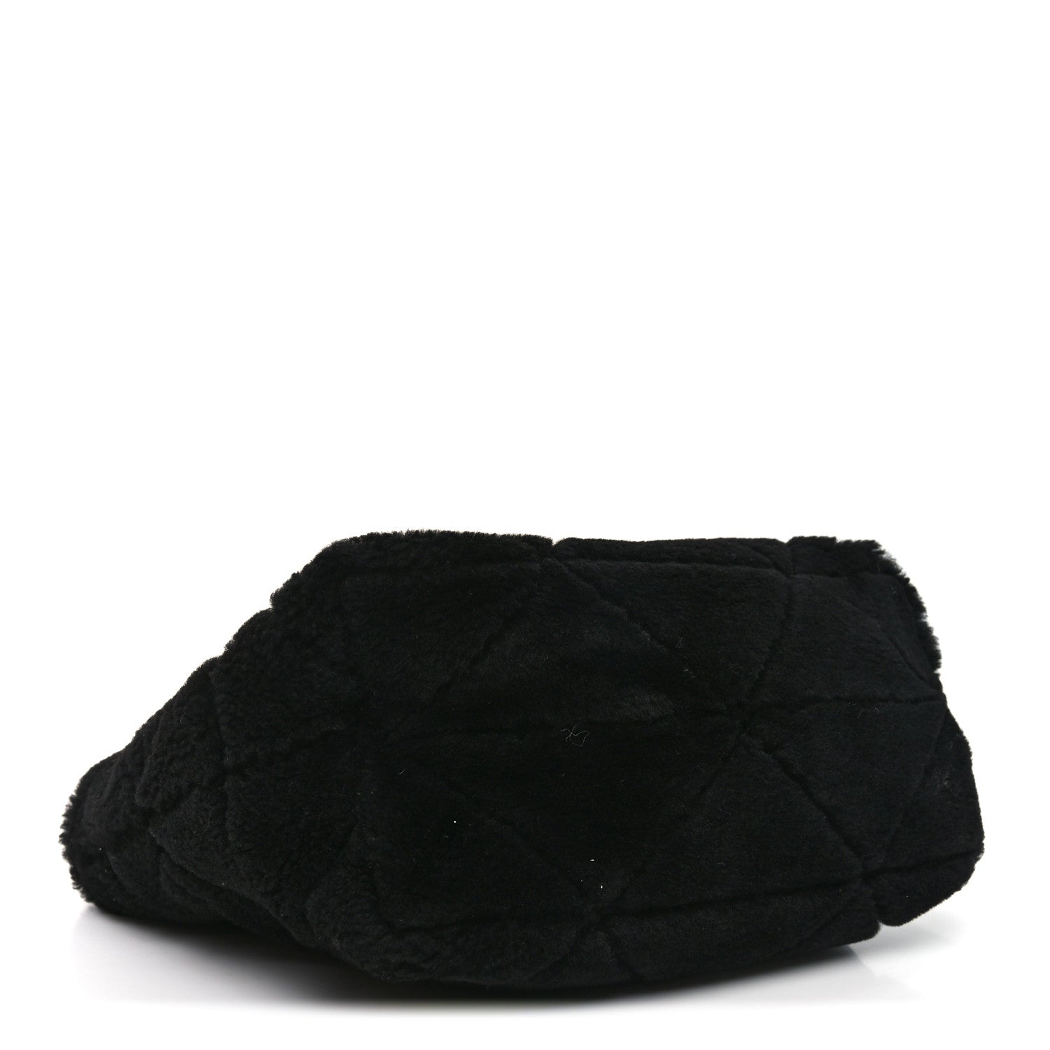 Shearling Nappa Triangle Quilted Patchwork System Tote Black
