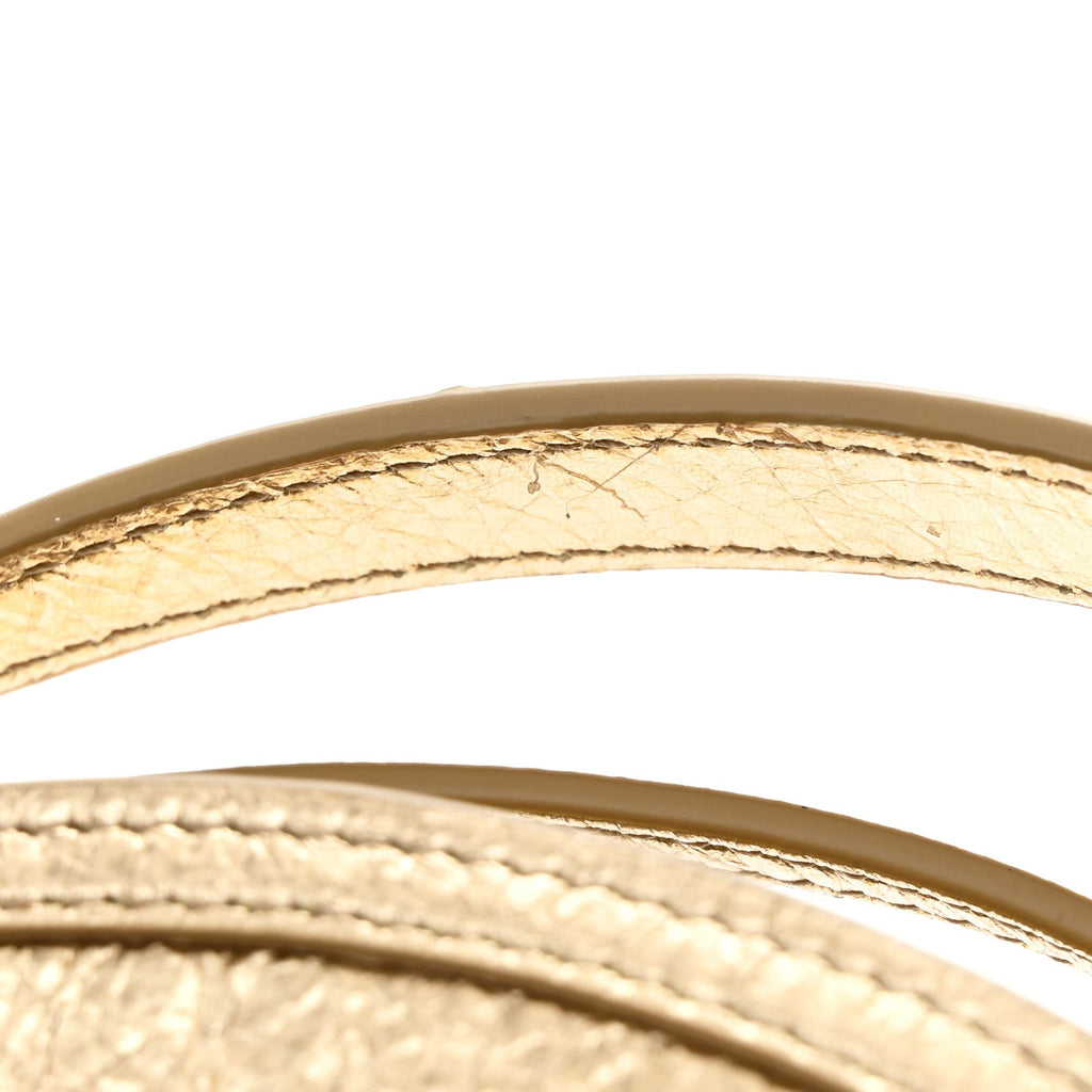 Metallic Tumbled Calfskin Nano Voyou Bag Golden Sand