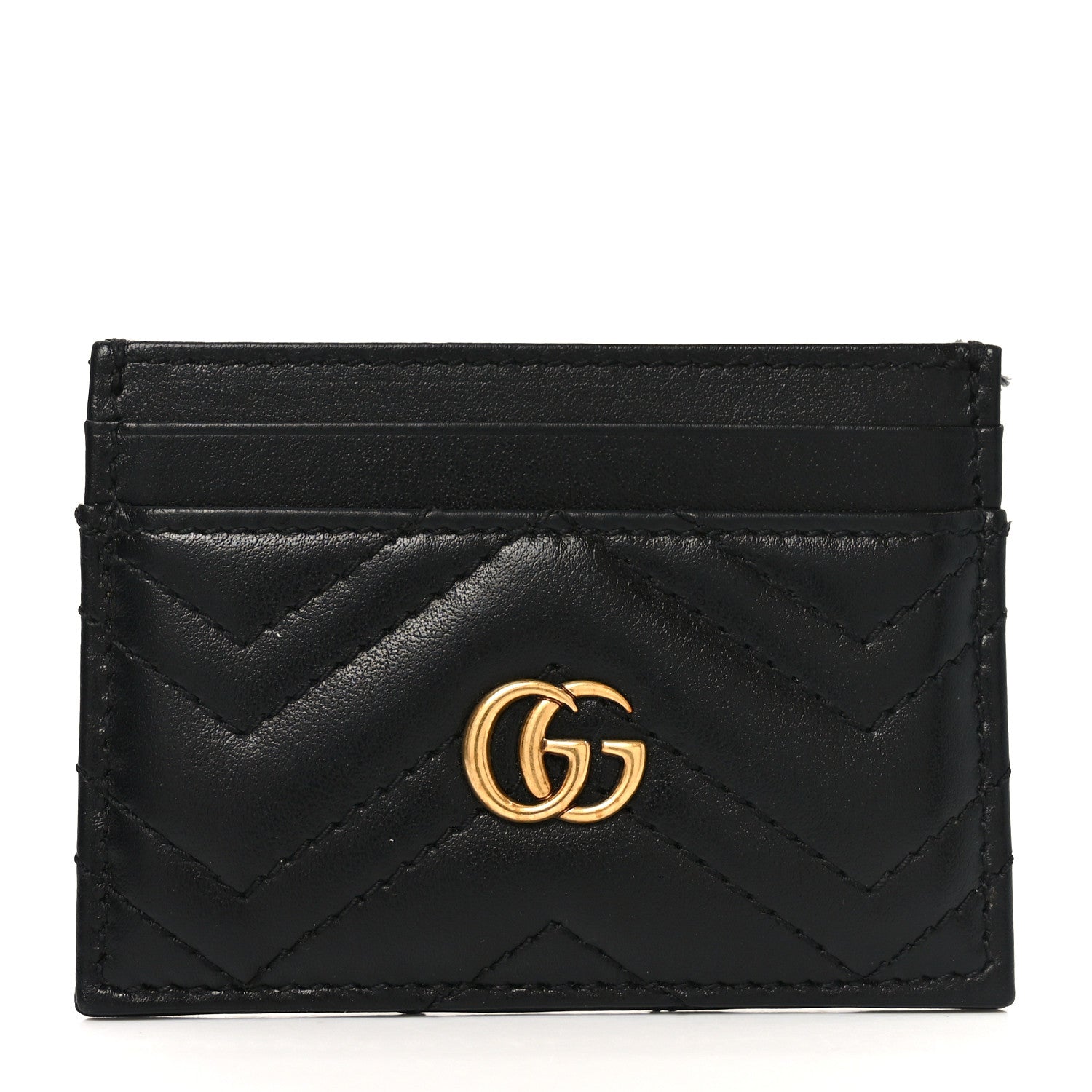 Calfskin Matelasse GG Marmont  Holder Black
