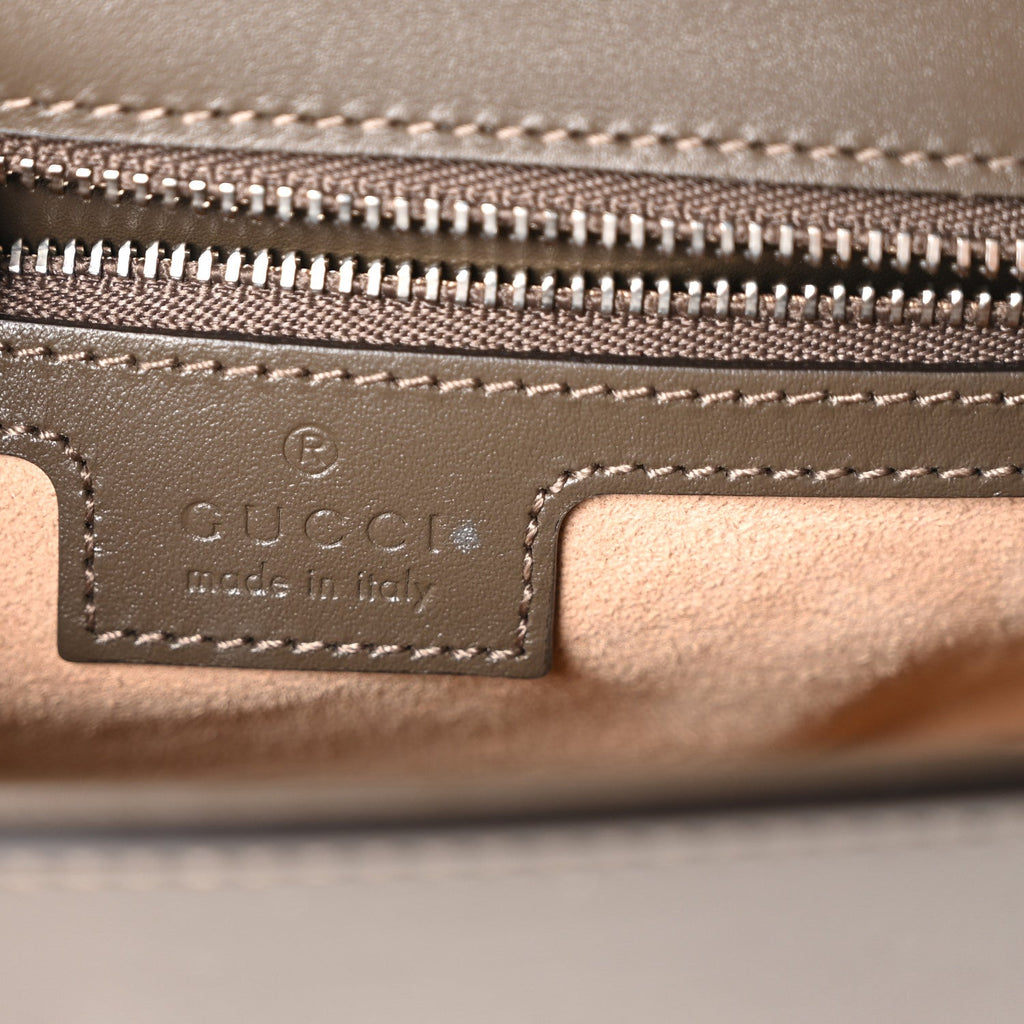 Senna Calfskin Petite GG Top Handle Shoulder Bag Craclet Brown
