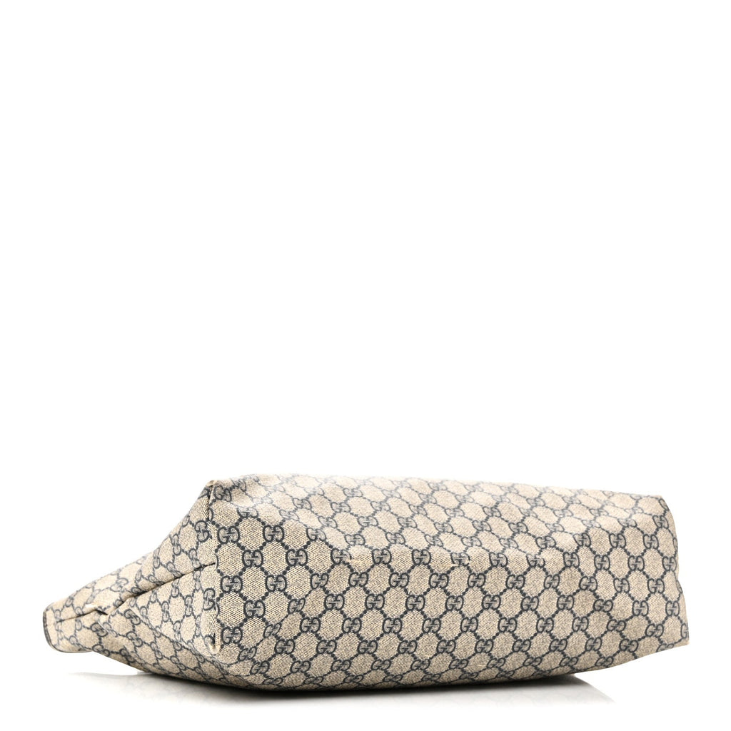 GG Supreme Monogram Medium Zippered Shopping Tote Navy