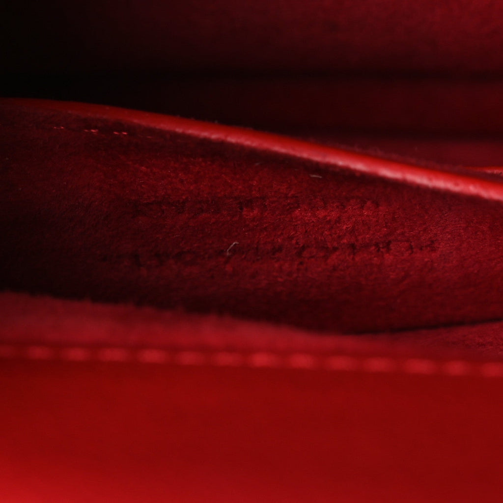 Grained Calfskin Medium Monogram Sunset Satchel Red