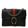 Calfskin Web Medium Dionysus Shoulder Bag Black