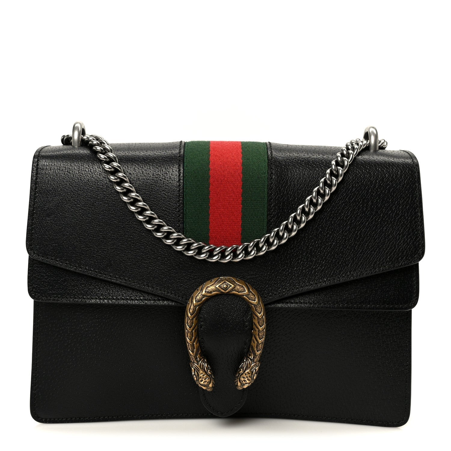 Calfskin Web Medium Dionysus Shoulder Bag Black
