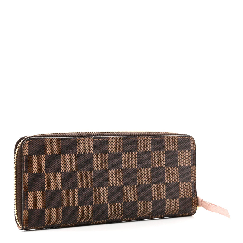 Damier Ebene Clemence Wallet Rose Ballerine