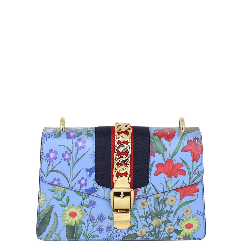 Gucci Sylvie Floral Print Small Shoulder Bag