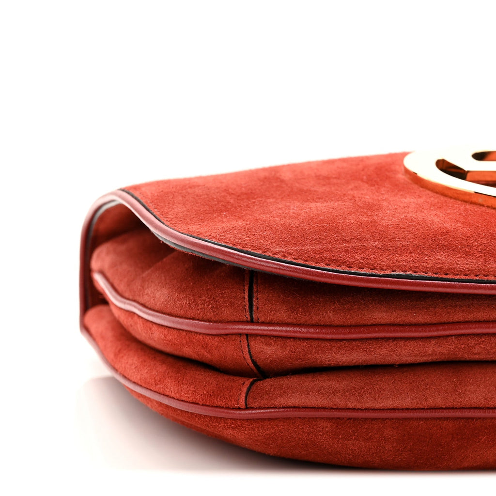 Suede Talco Roxy Calfskin Web Medium Blondie Shoulder Flap Bag Blondie Red