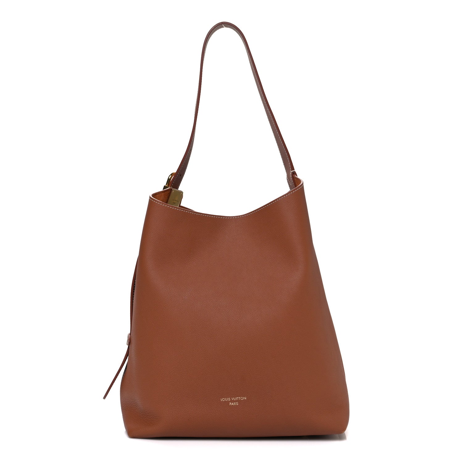 Grained Calfskin Low Key Hobo MM Cognac
