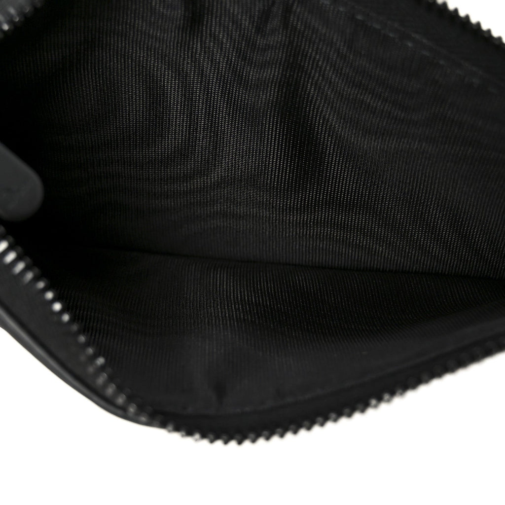 Ultra Matte Calfskin Saddle Chain Wallet Pouch Black