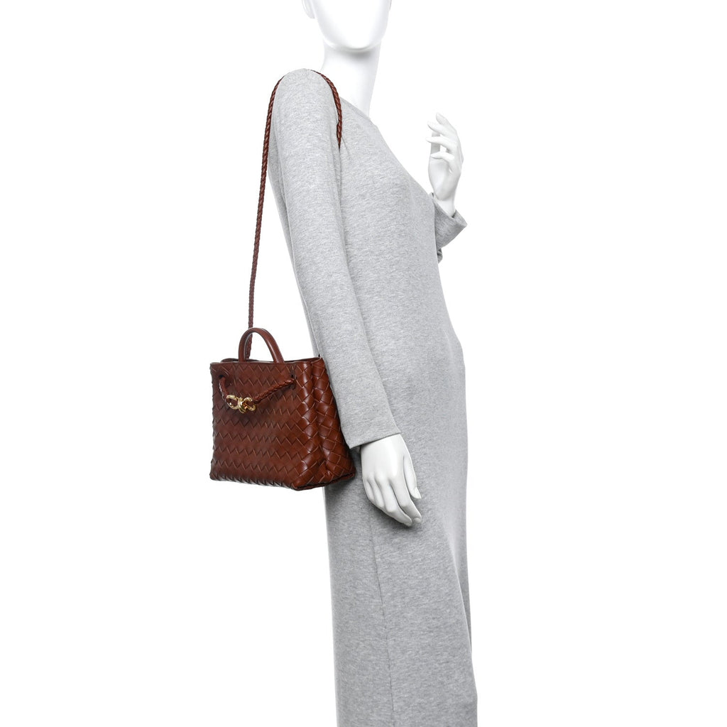 Nappa Intrecciato Small Andiamo Shoulder Bag Sapele