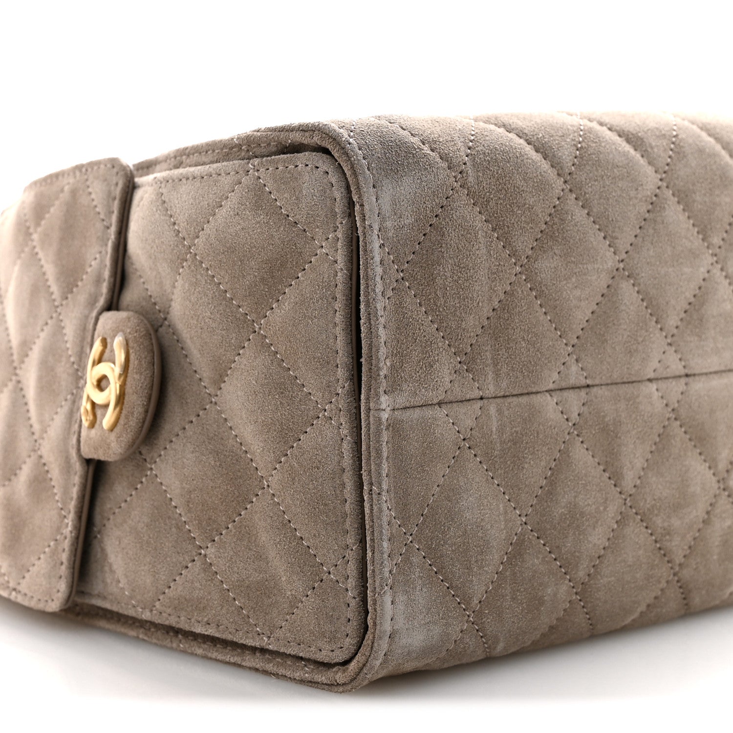 Suede Quilted Small Chanel 25 Handbag Dark Grey