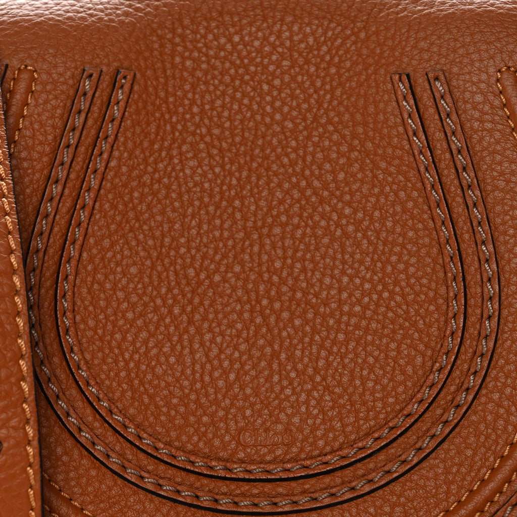 Grained Calfskin Small Marcie Saddle Bag Tan