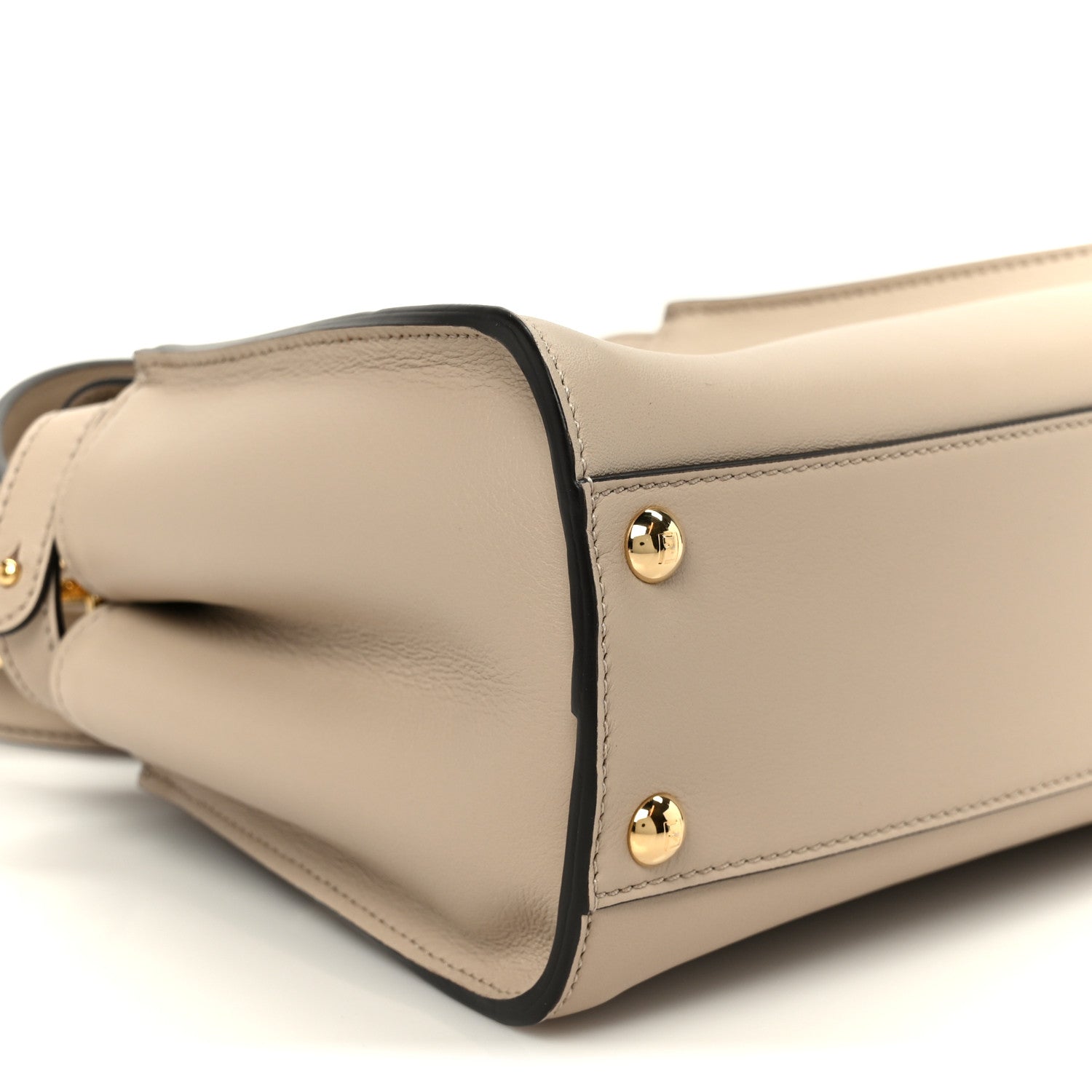 Vitello Seta Canvas FF Embroidered Mini Peekaboo Iconic Satchel Nuvola