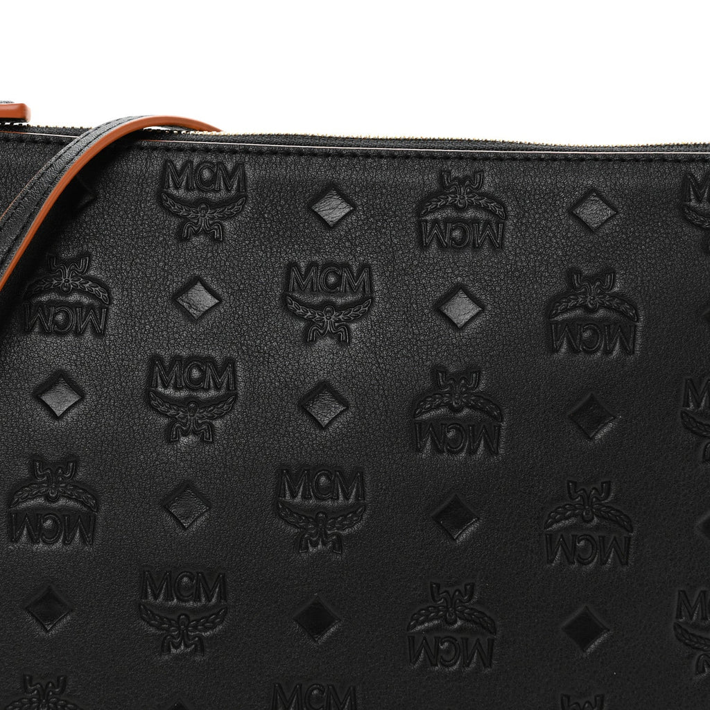 Calfskin Ottomar Monogram Medium Crossbody Pouch Black