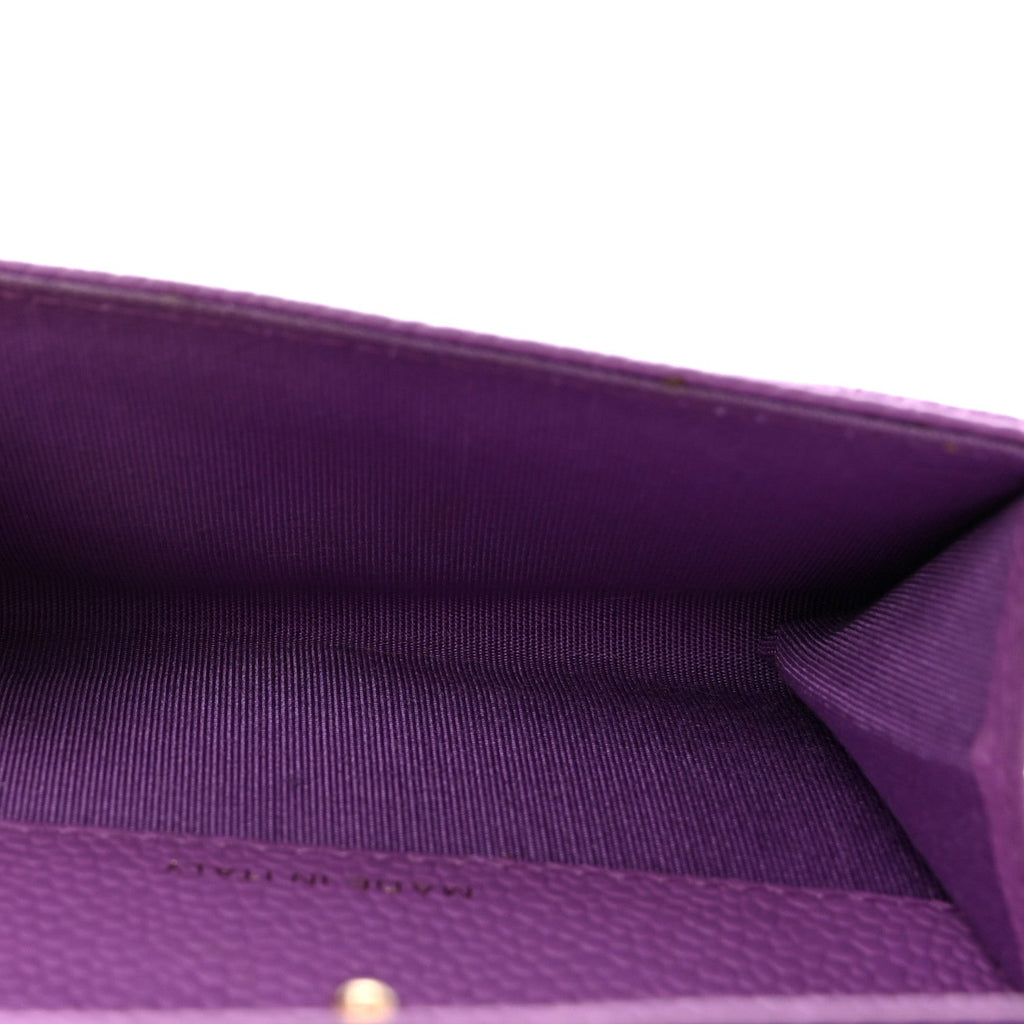 Caviar Quilted Boy Flap  Holder Purple