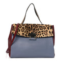 Calfskin Pony Hair Colorblock Mime Single Handle Bag Multicolor