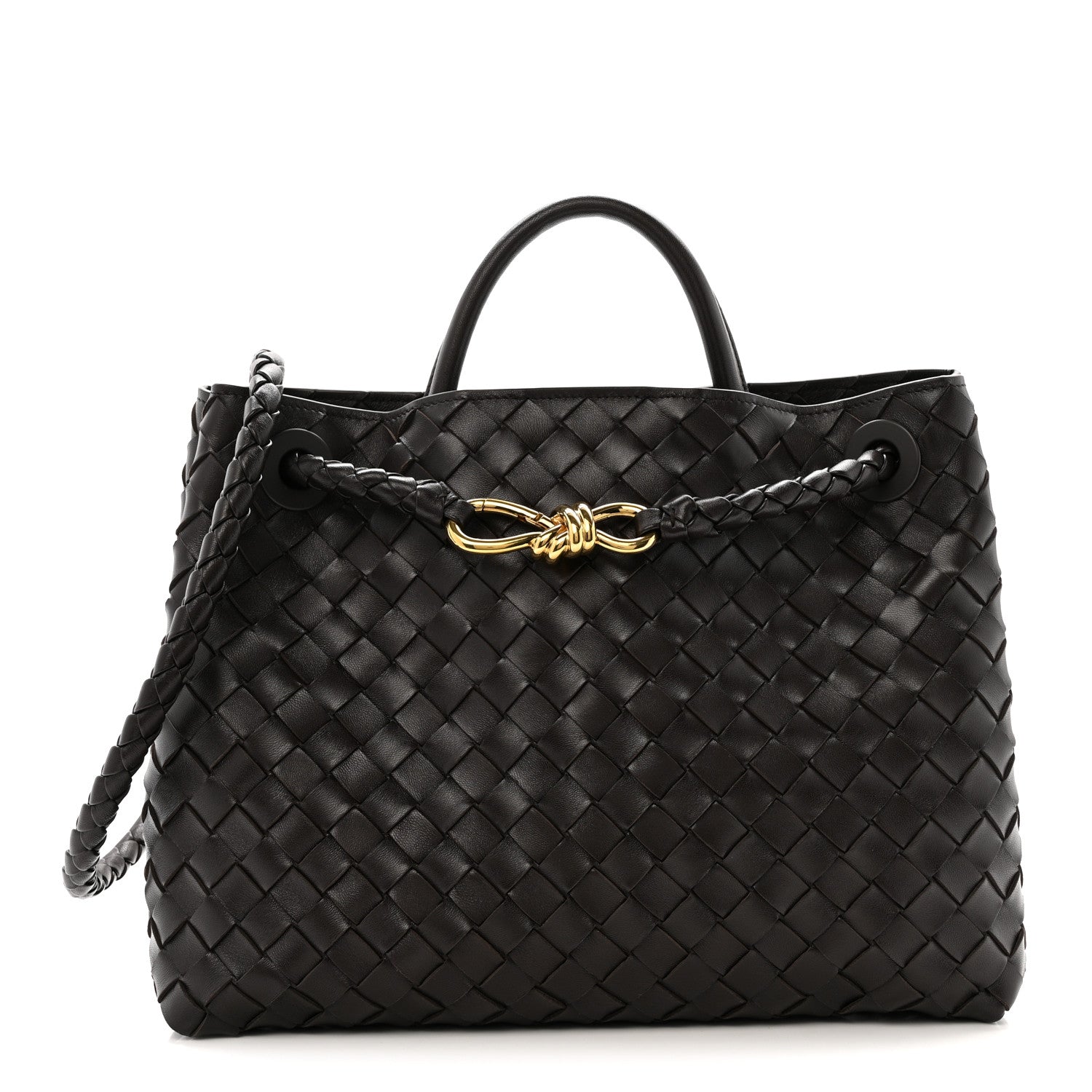 Nappa Intrecciato Medium Andiamo Shoulder Bag Fondant