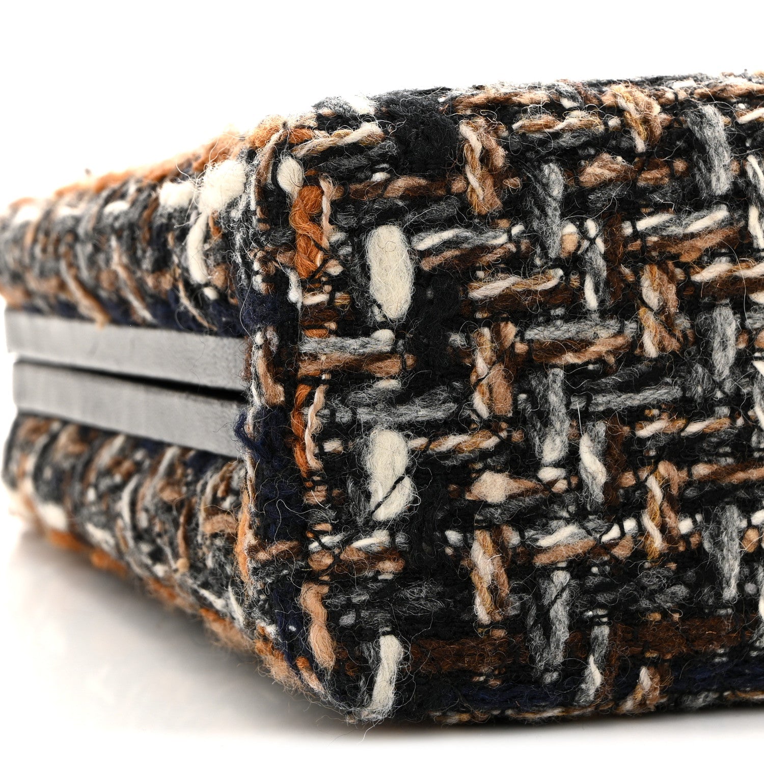Tweed Kisslock Minaudiere Black Multicolor