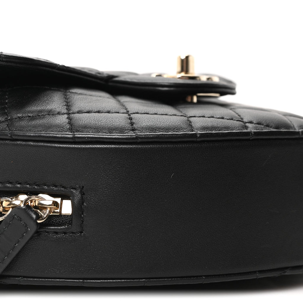 Lambskin Quilted Large CC In Love Heart Bag Black