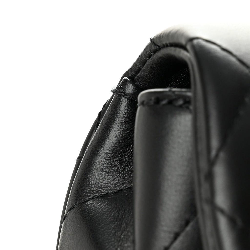 Calfskin Quilted CC Uniform Flap Belt Bag Black